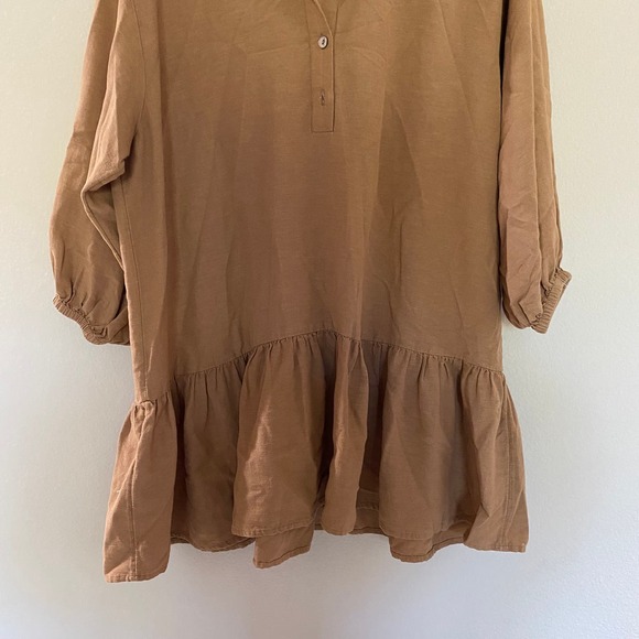 L Space Linen Cotton Blend Tier Newport Dress sz Small - Picture 3 of 8